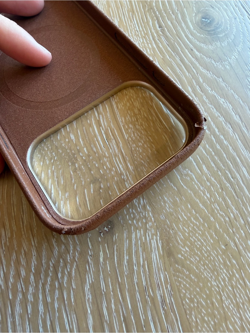iPhone 17 Pro Otterbox Leather Brown Phone Case with Gold Trim - Picture 4 of 7